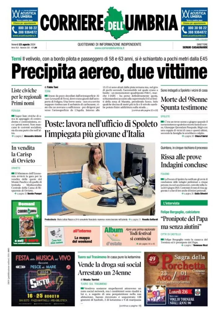 Prima-pagina-corriere umbria-del-2024-08-23